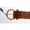 Cintura larga perline legno rafia marrone - 65 CM / 26 INCHES