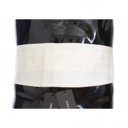 Fascia da smoking in seta bianca con cintura larga - IT44 - XS
