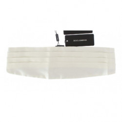 Fascia da smoking in seta bianca con cintura larga - IT44 - XS