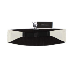 Fascia da smoking in seta bianca con cintura larga - IT44 - XS