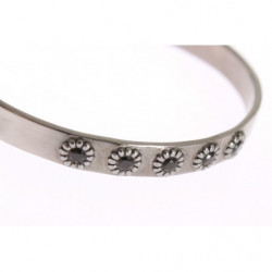 Bracciale rigido in argento 925 con cristalli neri - M