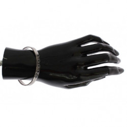 Bracciale rigido in argento 925 con cristalli neri - M