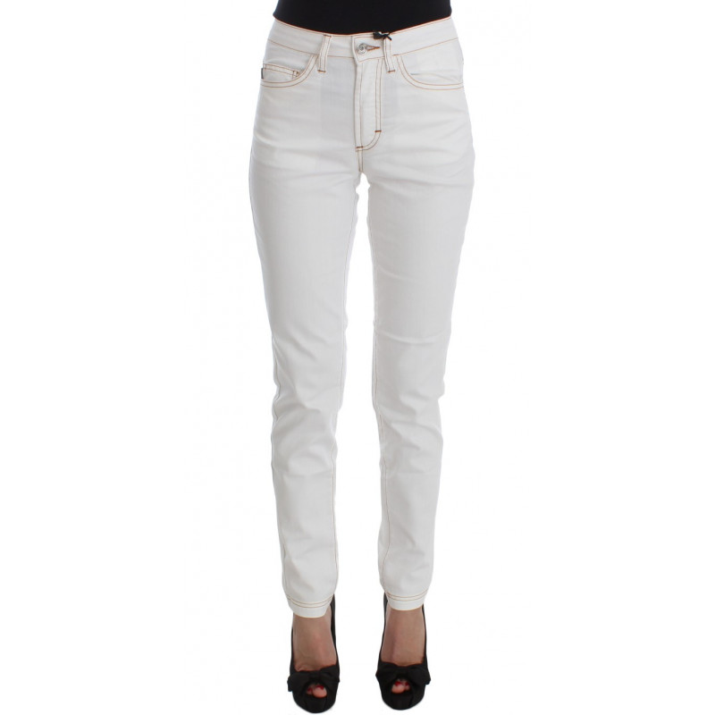 Jeans slim fit in misto cotone bianco - W26