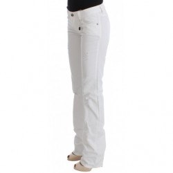 Jeans bootcut in denim slim fit in cotone bianco - W29