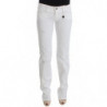 Jeans bootcut in denim slim fit in cotone bianco - W26