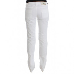 Jeans bootcut in denim slim fit in cotone bianco - W26