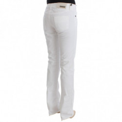 Jeans bootcut in denim slim fit in cotone bianco - W26