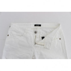 Jeans bootcut in denim slim fit in cotone bianco - W26