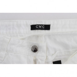Jeans bootcut in denim slim fit in cotone bianco - W26