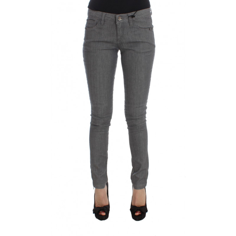 Jeans slim fit in misto cotone grigio - W26