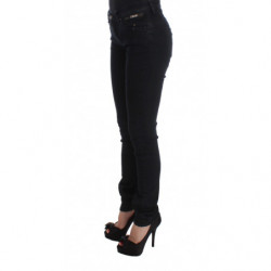 Jeans slim fit in denim di cotone nero - W26