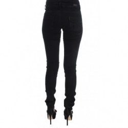 Jeans slim fit in denim di cotone nero - W26