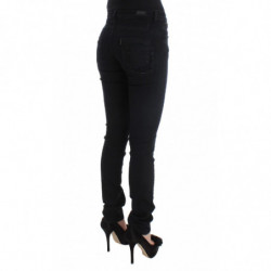 Jeans slim fit in denim di cotone nero - W26