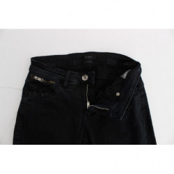 Jeans slim fit in denim di cotone nero - W26