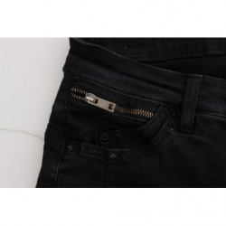 Jeans slim fit in denim di cotone nero - W26