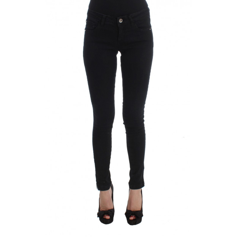Jeans slim fit in denim di cotone nero - W26