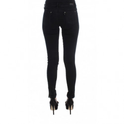 Jeans slim fit in denim di cotone nero - W26