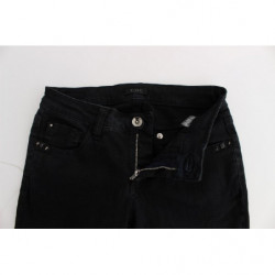 Jeans slim fit in denim di cotone nero - W26