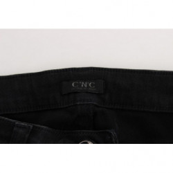 Jeans slim fit in denim di cotone nero - W26
