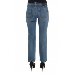 Jeans cropped slim fit in cotone blu - W26