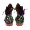 Scarpe sandalo con plateau in cristallo in pelle verde - EU38/US7.5