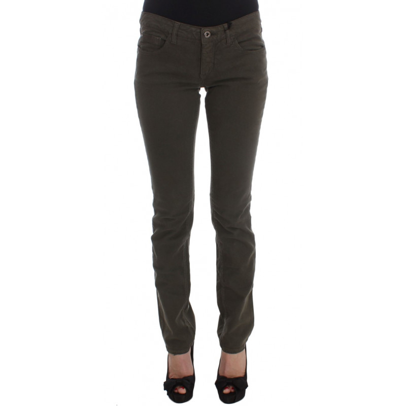 Jeans slim fit in misto cotone verde - W26