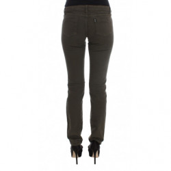 Jeans slim fit in misto cotone verde - W26