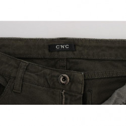 Jeans slim fit in misto cotone verde - W26