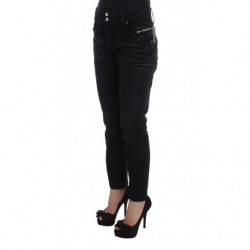 Jeans slim fit slouchy in cotone nero - W26