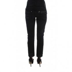 Jeans slim fit slouchy in cotone nero - W26