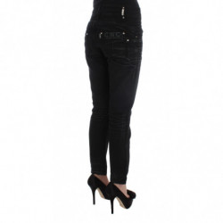 Jeans slim fit slouchy in cotone nero - W26