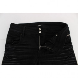 Jeans slim fit slouchy in cotone nero - W26