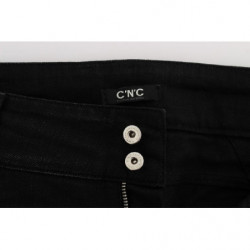 Jeans slim fit slouchy in cotone nero - W26