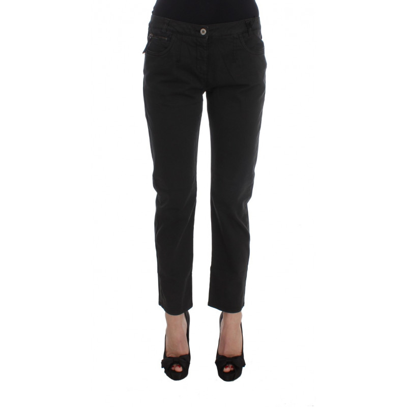 Jeans in denim corto Capri in cotone nero - W28