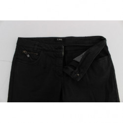 Jeans in denim corto Capri in cotone nero - W28
