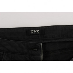 Jeans in denim corto Capri in cotone nero - W28