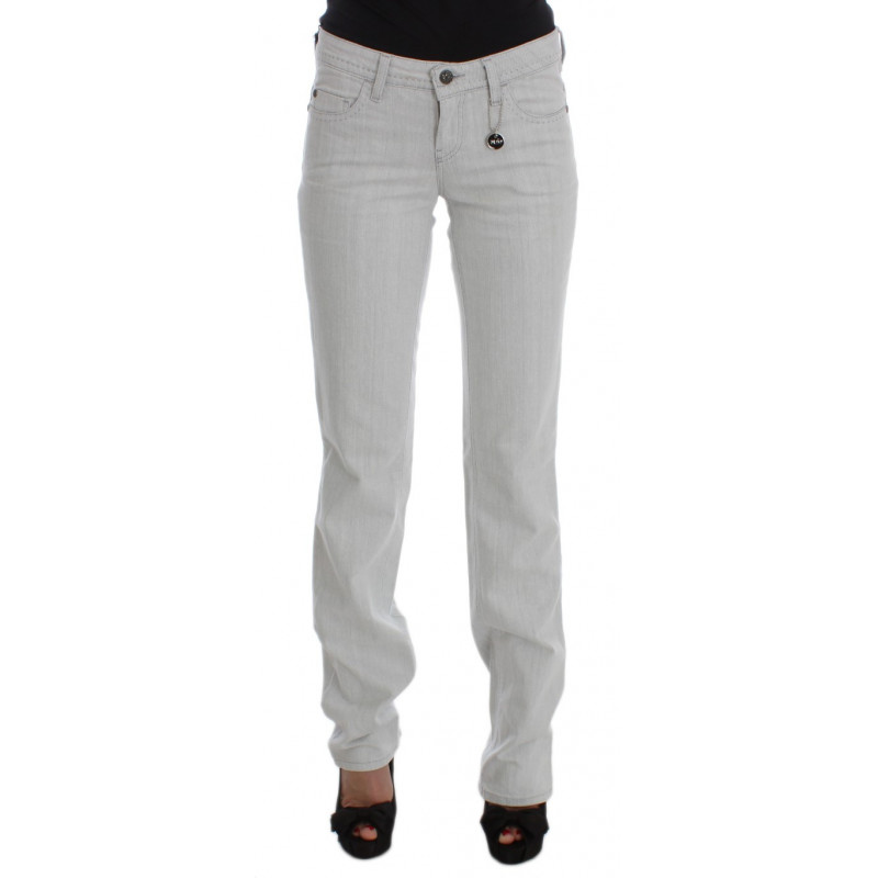 Jeans bootcut slim fit in cotone grigio - W26