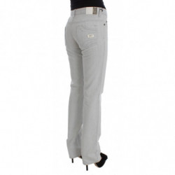 Jeans bootcut slim fit in cotone grigio - W26