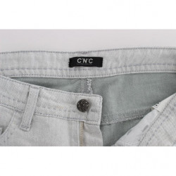 Jeans bootcut slim fit in cotone grigio - W26