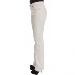 Jeans bootcut slim fit in cotone bianco - W26