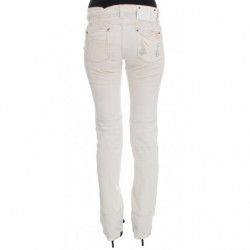 Jeans bootcut slim fit in cotone bianco - W26