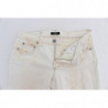 Jeans bootcut slim fit in cotone bianco - W26