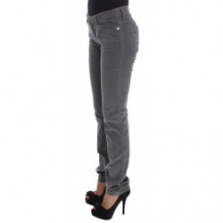 Jeans in velluto a coste super slim di cotone grigio - W25