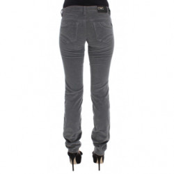 Jeans in velluto a coste super slim di cotone grigio - W25