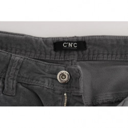 Jeans in velluto a coste super slim di cotone grigio - W25