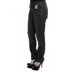 Jeans slim fit in denim di cotone grigio - IT46-XL