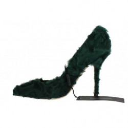 Décolleté in pelle di pelliccia di agnello verde Xiangao - EU40/US9.5