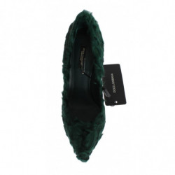 Décolleté in pelle di pelliccia di agnello verde Xiangao - EU40/US9.5