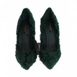 Décolleté in pelle di pelliccia di agnello verde Xiangao - EU40/US9.5