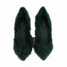 Décolleté in pelle di pelliccia di agnello verde Xiangao - EU40/US9.5